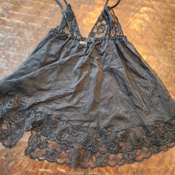 Black Small Fredrick’s Of  Hollywood Women’s Babydoll Lingerie Sheer - Picture 3 of 6
